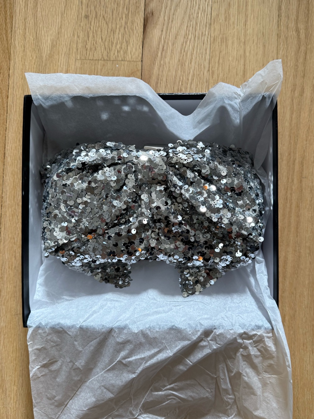 Sachin + Babi Silver Sequin Clutch